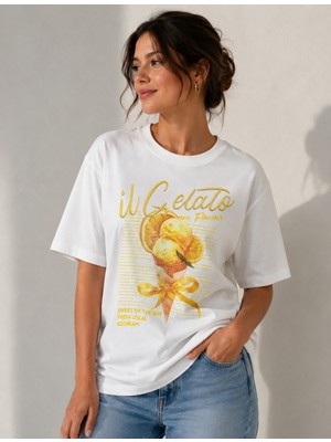 Cns Woman Dondurma Detaylı Oversize T-Shirt