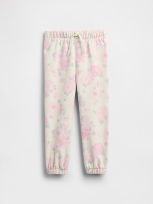 Gap Kız Bebek Beyaz Relaxed Logo Fransız Havlu Kumaş Pull-On Jogger Eşofman Altı