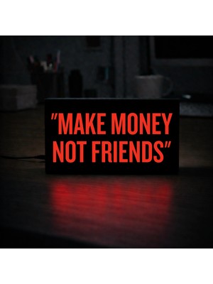 Gişe Arts Masa Lambası - Make Money Not Friends Adaptörlü Dekoratif & Hediyelik Lamba 3