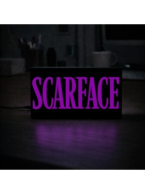 Gişe Arts Masa Lambası - Scarface Logo Adaptörlü Dekoratif & Hediyelik Lamba 3