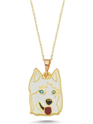 Husky Beyaz Mineli Kolye