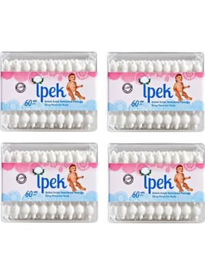 İpek 60'lı Bebek Kulak Temizleme Pamuğu 4 Adet Güvenli ve Hassas Temizlik İçin
