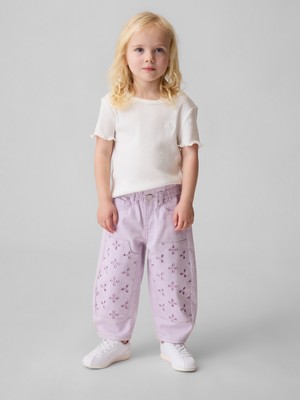 Gap Kız Bebek Lila Eyelet Double-Knee Horseshoe Jean Pantolon