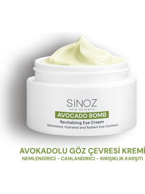 Sinoz Avokado Bomb Göz Çevresi Bakım Kremi - Nemlendirici Canlandırıcı Kırışıklık Karşıtı 15 ml