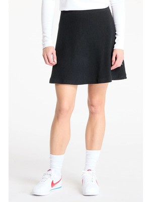 Nike Sportswear Womens Chill Knit Ribbed Mini Skirt Fitilli Kadın Mini Etek Siyah
