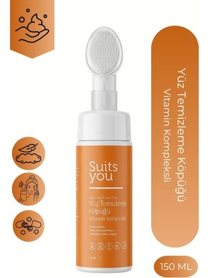 Vitamin Kompleksli Soft Yüz Temizleme Köpüğü 150 ml | Silikon Başlıklı | Vitamin (B5-B7-B3-C)