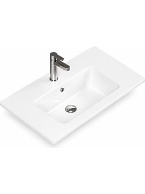 Isvea Sistema T-Flat Slim Ince Formlu Lavabo 81 x 46,5  cm Beyaz