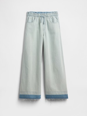 Gap Kız Çocuk Açık Mavi Mid Rise Superlight Pull-On Baggy Jean Pantolon