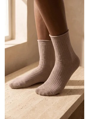 Bony Socks Kadın Latte Viskoz Soket Çorap