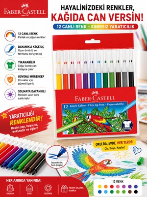 12 Renk Keçeli Boya Kalemi Seti Okul ve Ev Için