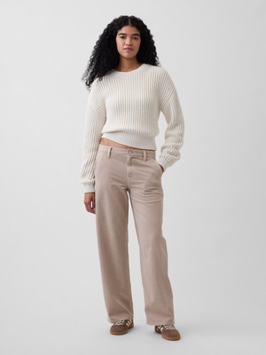 Gap Kadın Bej Low Rise '90S Loose Khaki Pantolon
