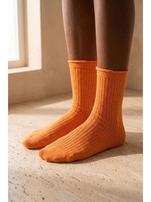 Bony Socks Kadın Turuncu Viskoz Soket Çorap