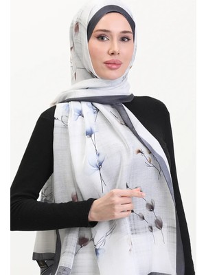 Sefa Merve Kehribar Şal 70242-02 Antrasit Mavi