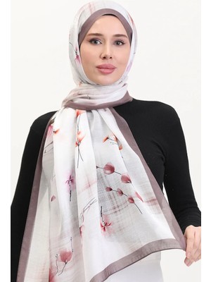 Sefa Merve Kehribar Şal 70242-08 Kahverengi Gül Kurusu