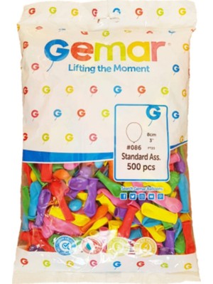 Gemar 500 Adet 8 cm Mini Boy Su Balonu- Karışık