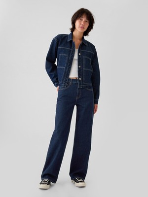 Gap Kadın Koyu Mavi Mid Rise '90S Loose Jean Pantolon