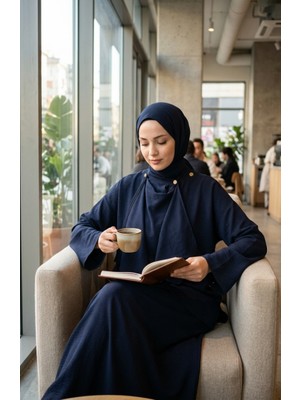 Sefa Merve Rahat Kesim Pelerin Ikili Takım 2274-04 Lacivert