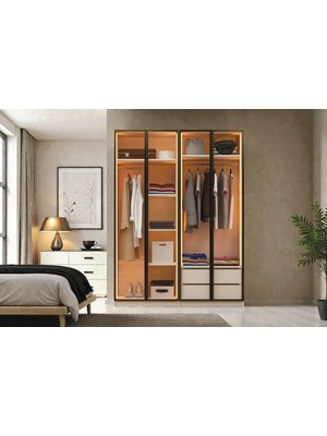 Doressa Novis 4 Kapılı Reflekte Camlı Gardırop