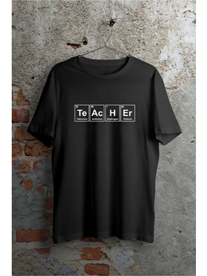 MiraLive 24 Kasım Kimya Öğretmeni Hediyesi Baskılı Bisiklet Yaka T-Shirt - Beyaz