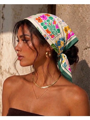 Revam Collection Kadın Desenli Fular Bandana Şal