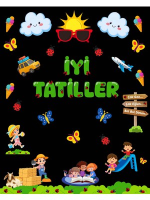 Ti Play Tatil Temalı Karne Günü Hatıra Fotoğrafı Pvc Vinil Afiş 160 x 200 cm | Tek Parça 13