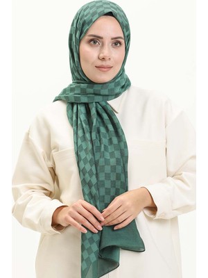 Sefa Merve Kare Desenli Carmen Şal 70223-07 Yeşil