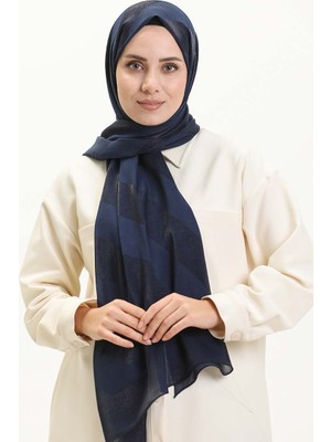 Sefa Merve Desenli Carmen Şal 70226-08 Lacivert