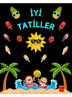 Ti Play Tatil Temalı Karne Günü Hatıra Fotoğrafı Pvc Vinil Afiş 160 x 200 cm | Tek Parça 14