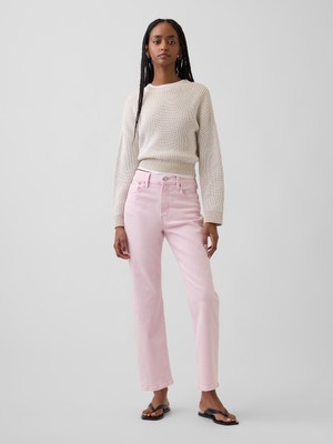 Gap Kadın Açık Pembe High Rise '90S Slim Straight Crop Jean Pantolon