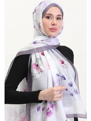 Sefa Merve Kehribar Şal 70242-06 Lila Mor