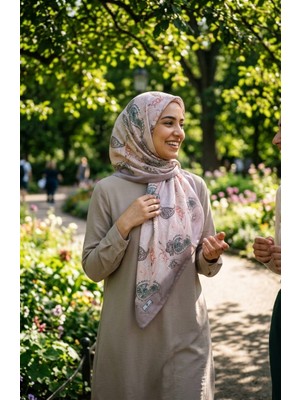 Sefa Merve Dijital Soft Eşarp 70363-01 Pudra