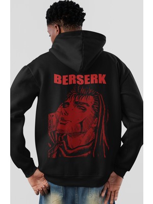 Sevbano Berserk Guts Anime Sırt Baskılı Unisex Oversize Penye Hoodie