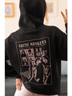 Sevbano Arctic Monkeys Müzik Grubu Sırt Baskılı Unisex Oversize Penye Hoodie