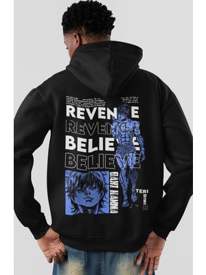 Sevbano Baki Hanma Baki Wiki Anime Sırt Baskılı Unisex Oversize Penye Hoodie