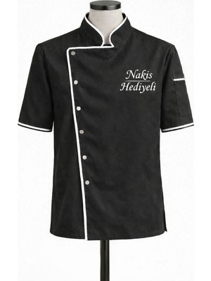 Mekaizen Kısa Kollu Chef Ceketi – Profesyonel Aşçı Üniforması, Aşçı Gömleği Aşçı Forması Nakış Hediyeli