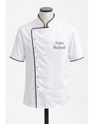 Mekaizen Kısa Kollu Chef Ceketi – Profesyonel Aşçı Üniforması, Aşçı Gömleği Aşçı Forması Nakış Hediyeli