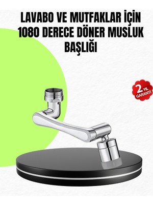 Karahanbey 2 Modlu 1080° Dönebilen Musluk Başlığı Esnek 3 Eklemli Hareketli Tasarım -