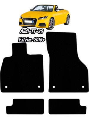 Gian Fabio Falleri Lacasa Audi-Tt-8s EXTRIM-(2015 ve Sonrası)Uyumlu Renkli Kenar-Silikon Topukluklu Premium Velur Halı Paspas