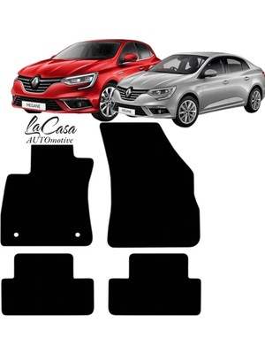 Gian Fabio Falleri Lacasa Renault Megane 4 Uyumlu Lacasa Velur Halı Paspas - Özel Üretim Anti-Slip Kaydırmaz Taban