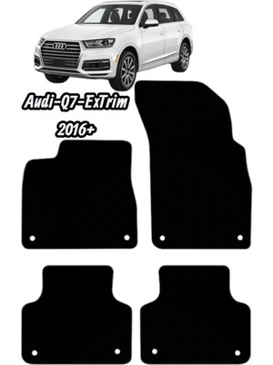 Gian Fabio Falleri Lacasa Audi-Q7-Extrim (2016 ve Sonrası)Uyumlu Renkli Kenar-Silikon Topukluklu Premium Velur Halı Paspas