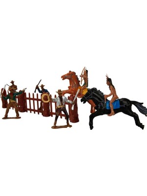 Varyant Store  At Arabalı 2 Katlı Kovboy Oyun Seti - Beyaz-Siyah At