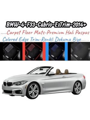 Gian Fabio Falleri Lacasa BMW-4-F33-CABRIO-EXTRIM(2014 ve Sonrası)Uyumlu Renkli Kenar-Silikon Topukluklu Velur Halı Paspas
