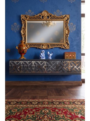 Yumedi Design DA1238AS - Biga Dresuar , Antre Hol Rafı, Duvara Montaj Tv Sehpası 120CM Antrasit-Silver
