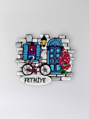 Mundy Fethiye Polyester Kabartmalı Magnet  7x6,5 cm Şehir Magneti Dekoratif Hediyelik Buzdolabı Süsü (KOD:1261)