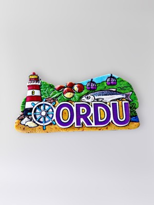 Mundy Ordu Polyester Kabartmalı Magnet  8x4 cm Şehir Magneti Dekoratif Hediyelik Buzdolabı Süsü (KOD:1258)