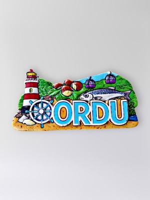 Mundy Ordu Polyester Kabartmalı Magnet  8x4 cm Şehir Magneti Dekoratif Hediyelik Buzdolabı Süsü (KOD:1259)