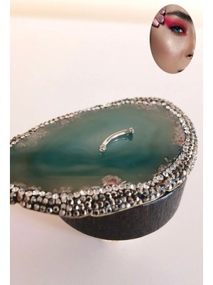 Bylin %100 316 L Cerrahi Çelik Nokta Zirkon Taşlı Rook, Kaş, Snog Muz Piercing / Banana Piercing - Bar boy 8mm/1 Adet