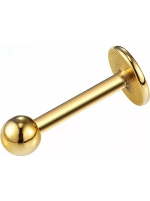 Bylin %100 316 L Cerrahi Çelik Top Kilitli Labret Percing-Bar boy 12mm- 1 Adet