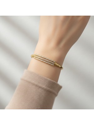 Xuping Jewelry Stil Incisi/xupıng Jewelry Elegent Zirkon Taşlı Kelepçe