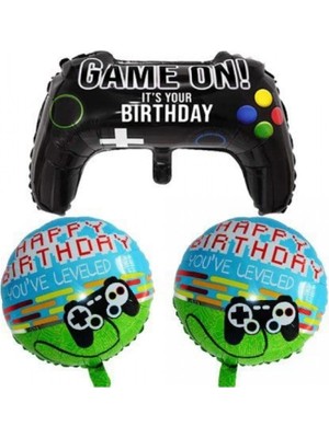 Parti Sürprizi Oyun Konsolu Happy Birthday Folyo Balon Set